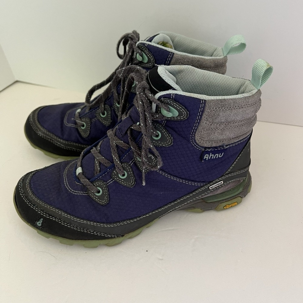 Ahnu Sugarpine Waterproof Hiking Boots - Blue - Women's Size 6 - Vibram